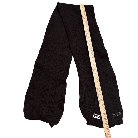 Amicale Women's Alpaca Scarf Shawl Brown Soft Ribbed Knit Travel - Picture 4 of 8